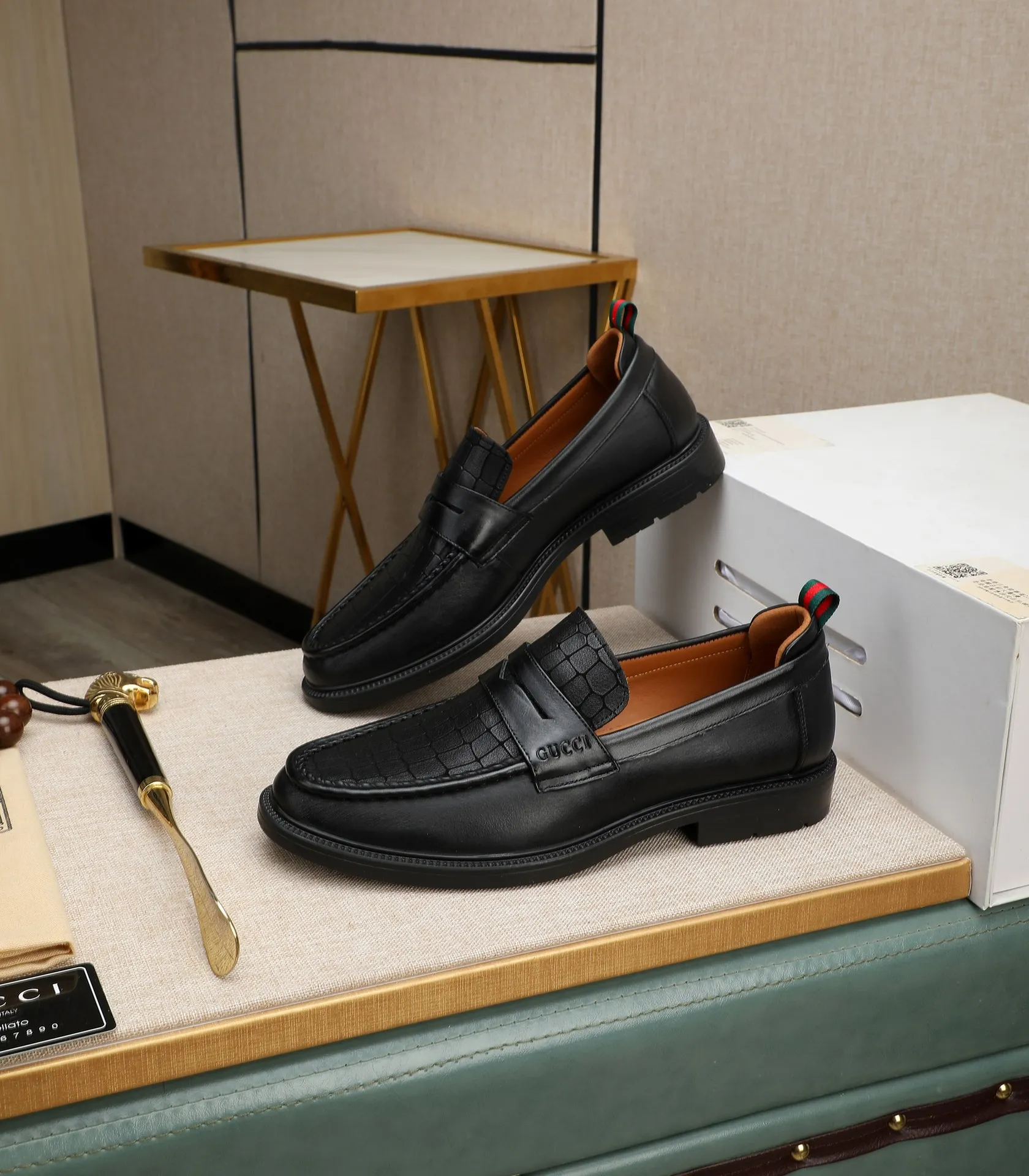 Men's men's shoes💰500📛📛Original (water-dyed cow lining) Gucci GUCCI official website formal shoes🌀 Italian🇮🇹imported cowhide➕top imported water-dyed cowhide lining💋Finely handmade original bottom, the real thing looks better when photographed in person Standard size 38-44